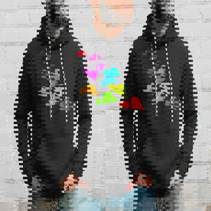 カラフルな紙飛行機デザイン 飛行機愛好家向け パーカー 彼への贈り物