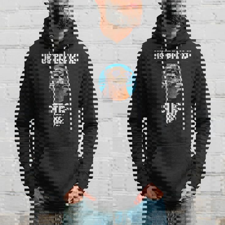 カワウソ 動物 カワウソ パーカー 彼への贈り物