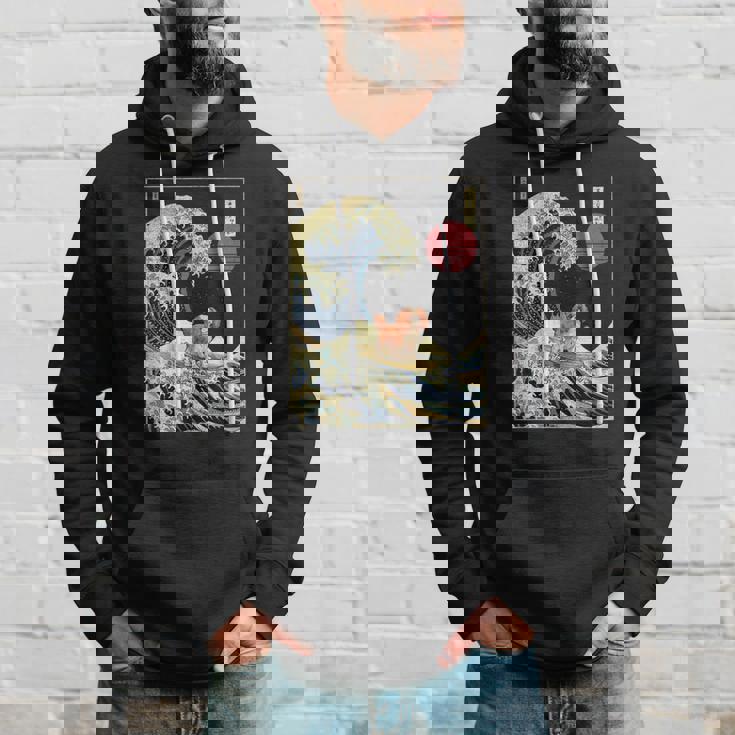 キャバリア王チャールズ・スパニエル 日本神奈川波 面白い パーカー 彼への贈り物