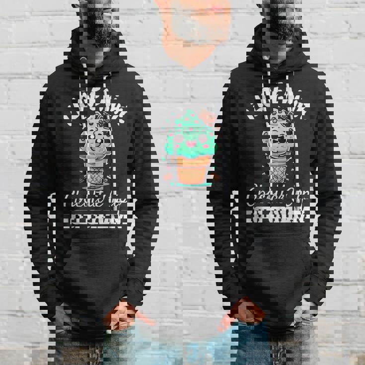 キュート アイラブミント チョコチップス アイスクリーム好き 夏 パーティー パーカー 彼への贈り物