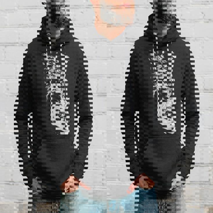 ギターを弾くロック猫 面白いギター猫 パーカー 彼への贈り物