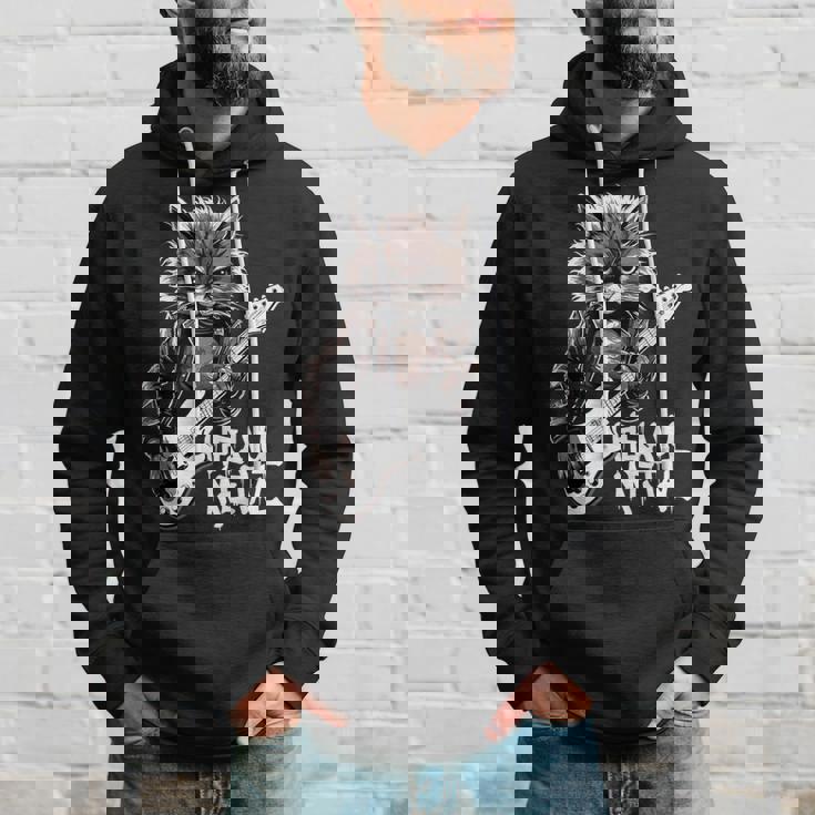 ギターを弾く猫 ヘヴィメタル ロックキャット おもしろギタリスト パーカー 彼への贈り物