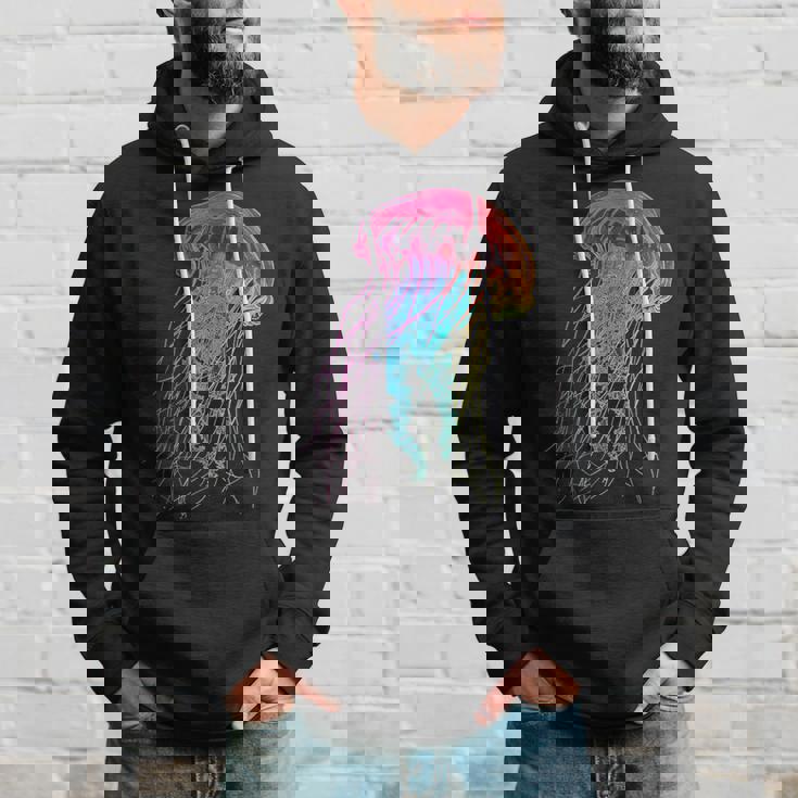 クラゲ カラフル ファンタジー 動物 アート グラフィック クラゲ パーカー 彼への贈り物