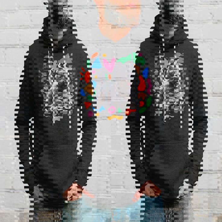 ケアンテリア カラフルなデザインの犬 パーカー 彼への贈り物