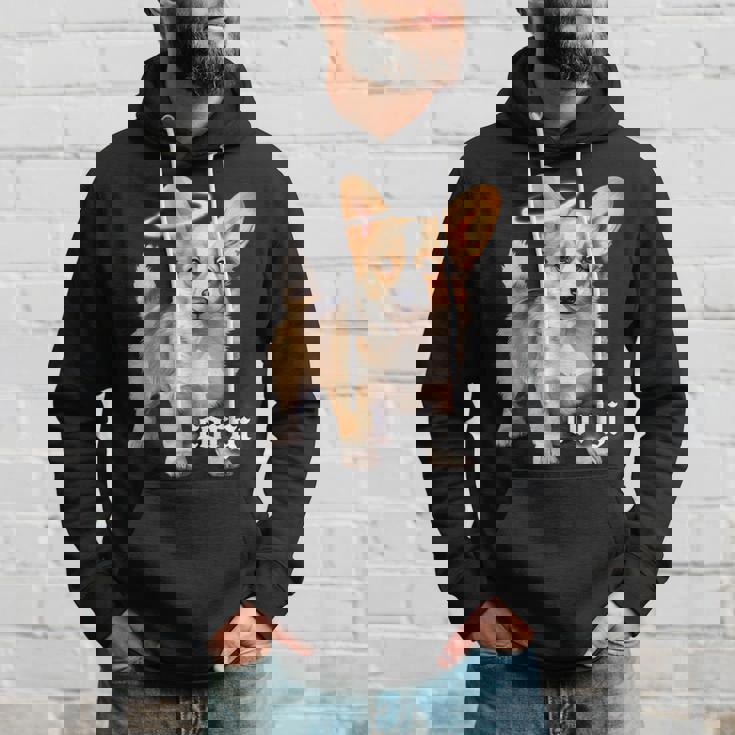 コーギー 天使 子犬 水彩 パーカー 彼への贈り物