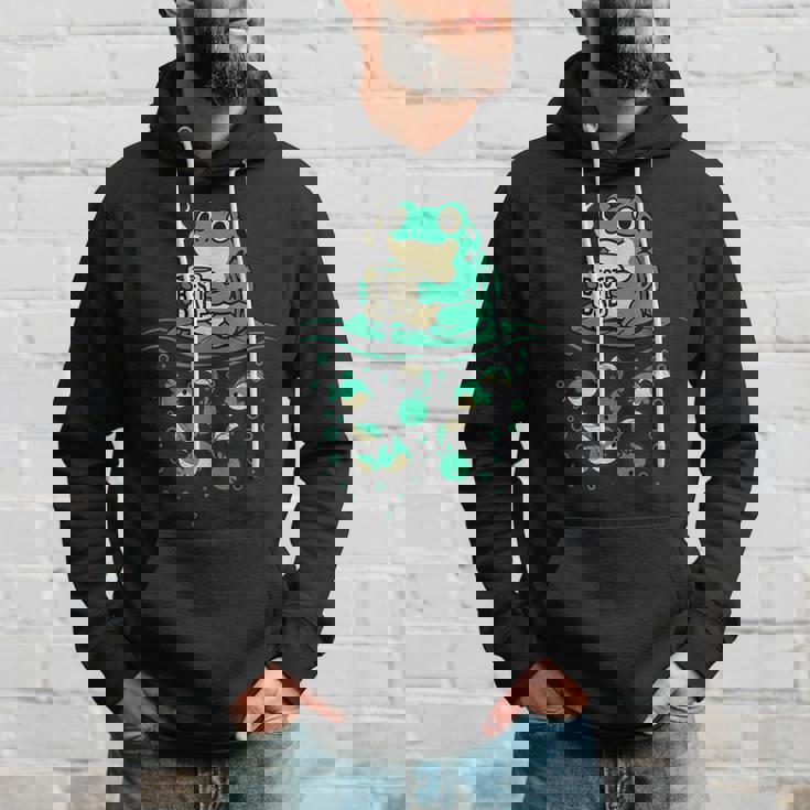 コーヒーとオタマジャクシのアートで面白い最高のお父さんカエル パーカー 彼への贈り物