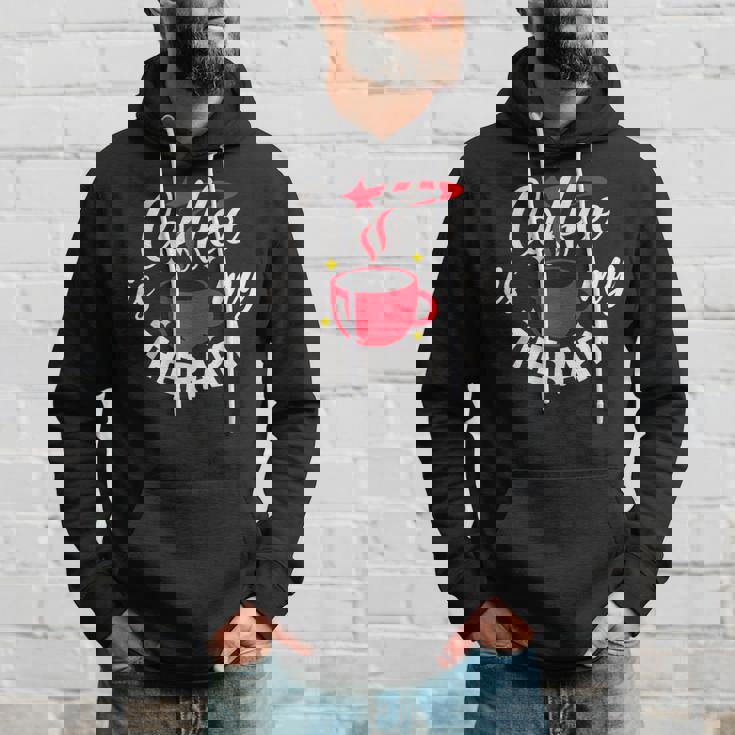 コーヒーは私のセラピー、面白いカフェイン愛好家 パーカー 彼への贈り物