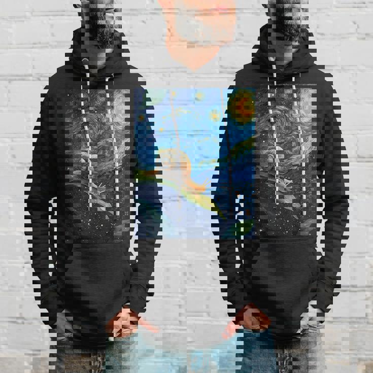 ゴッホの星空の夜のカタツムリスローモーバー動物愛好家 パーカー 彼への贈り物