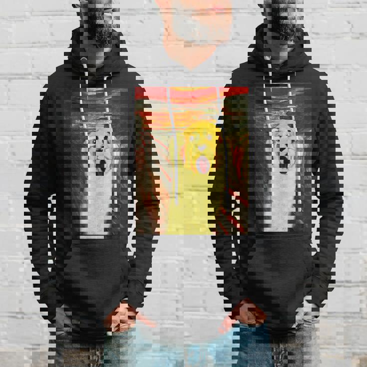 ゴールデンレトリバー 面白いtシャツ 犬 ムンクの叫び かわいい メンズ 子供 おもしろ 服 グッズ ネタ パーカー 彼への贈り物