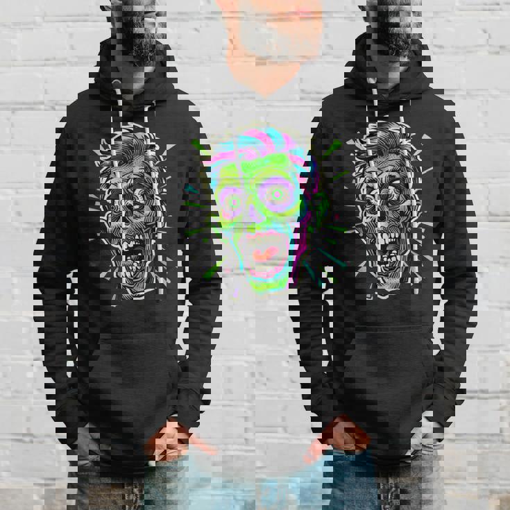 サイケデリック ゾンビヘッド ホラーアート 不気味なアンデッド パーカー 彼への贈り物