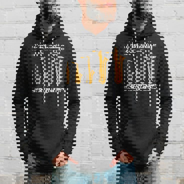 サックス奏者のための面白いサックスミームまたはサックスジョーク 「Axophone Joke 」 パーカー 彼への贈り物