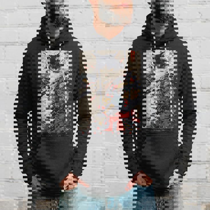 サムライ 猫戦士 浮世 墨絵 猫 サムライ パーカー 彼への贈り物