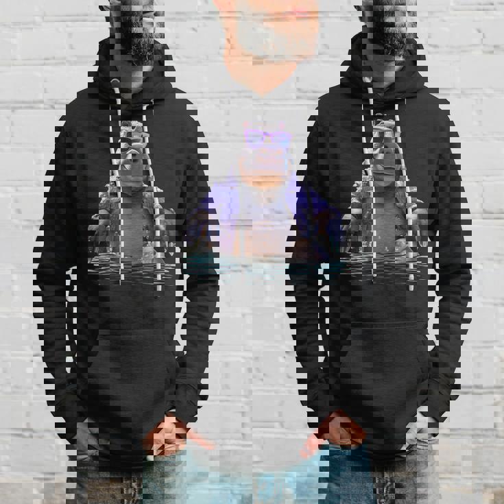 サングラスをかけたカバ カバ かわいいカバ パーカー 彼への贈り物