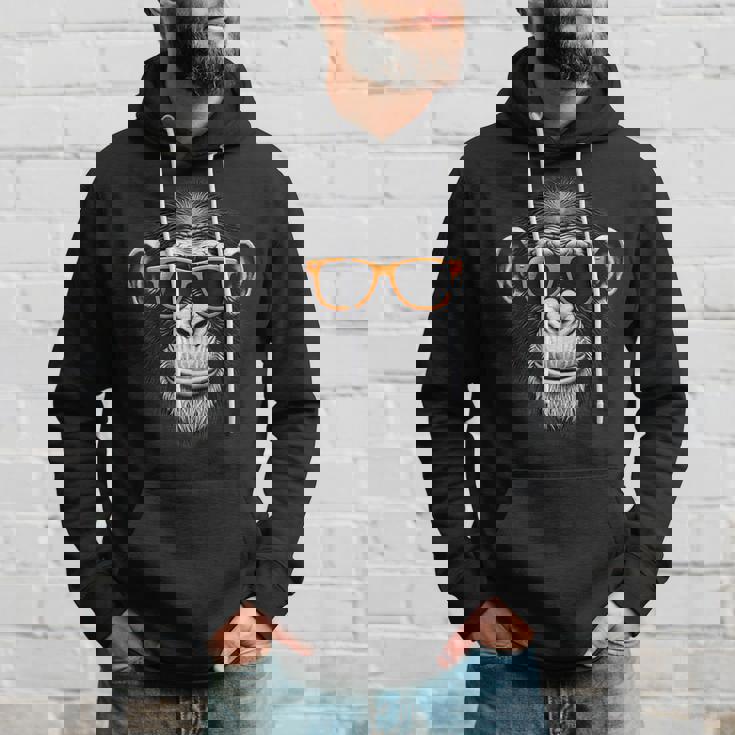 サングラスをかけたクールなチンパンジー猿グラフィックアート パーカー 彼への贈り物