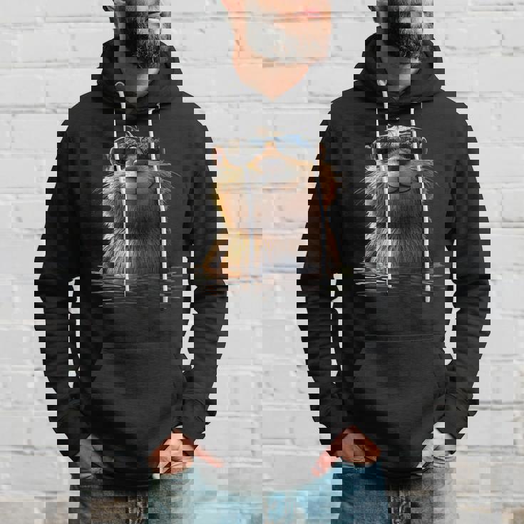 サングラスをかけたビーバー げっ歯類が大好き かわいいビーバー パーカー 彼への贈り物