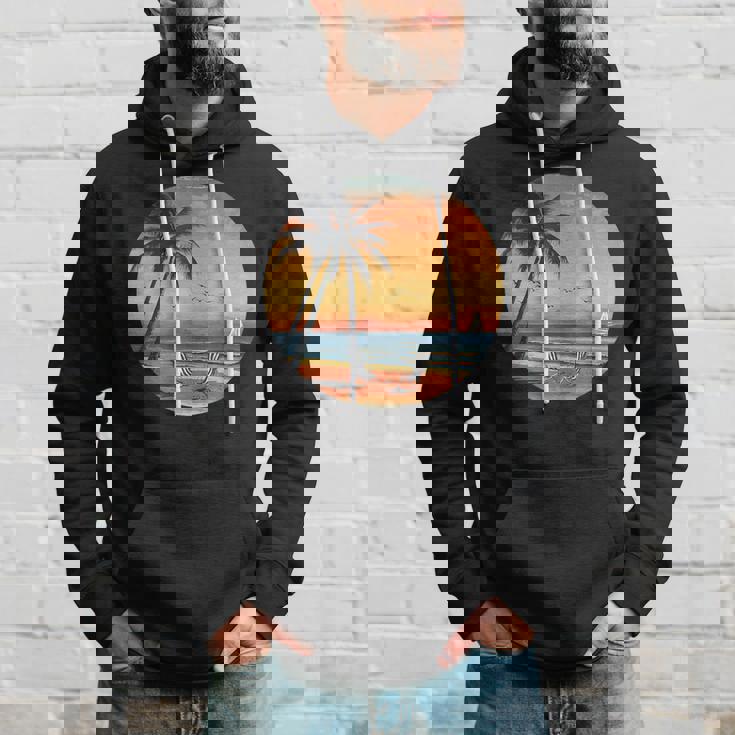 サンセット ビーチ ヤシの木 夏 バイブ レトロ トロピカル 夏 ビーチ パーカー 彼への贈り物