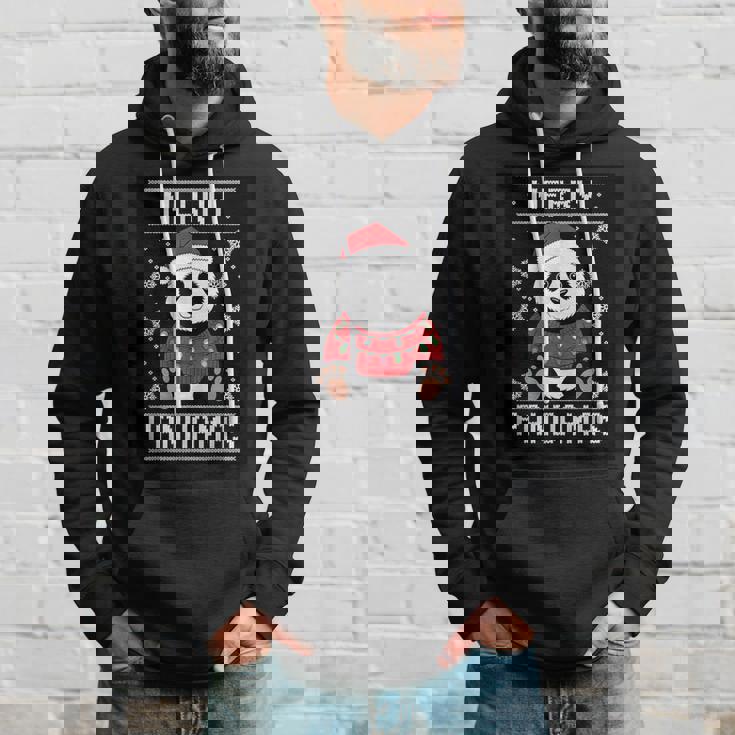 サンタ帽子付きパンダ 醜いクリスマス X-Mas パーカー 彼への贈り物