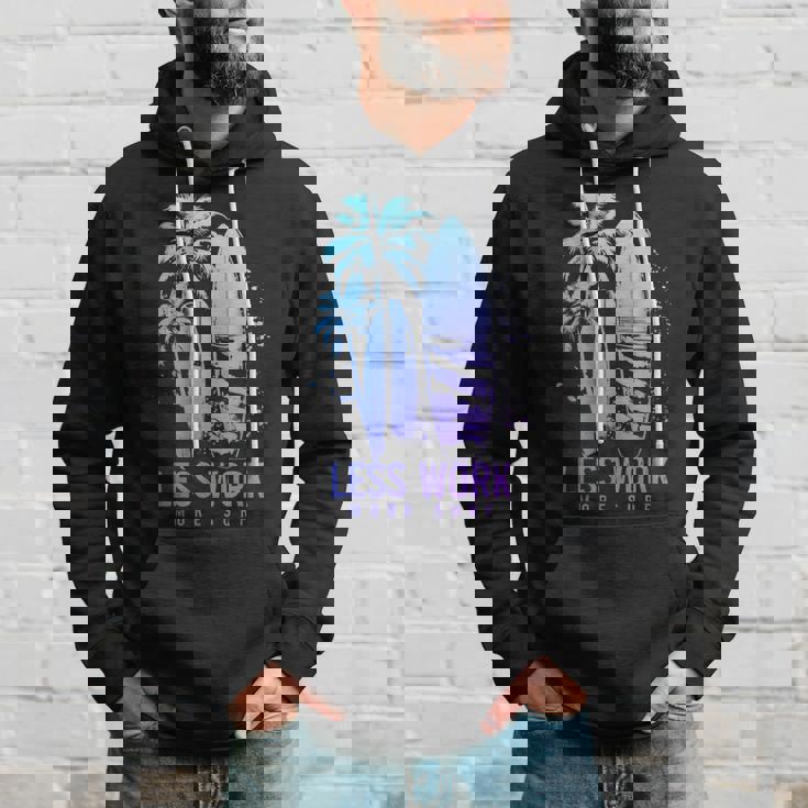 サーフィン ヴィンテージ サーフボード ヤシの木 ビーチ 面白い サーファー パーカー 彼への贈り物