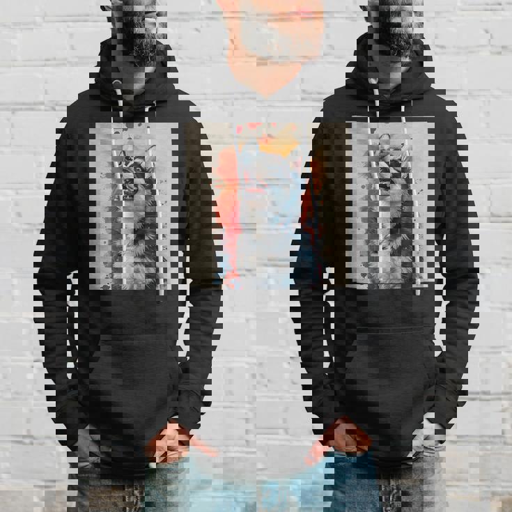 シベリアンハスキー子犬の笑いグラフィック。 パーカー 彼への贈り物