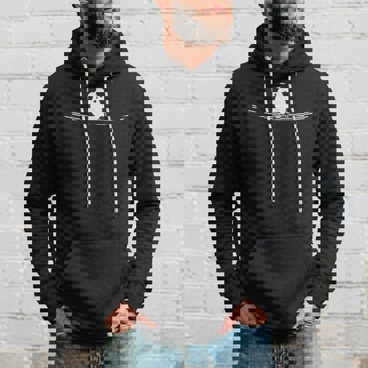 シマエナガ『電線』白い鳥【どうぶつフレンズ】動物 ゆるくて かわいい イラスト パーカー 彼への贈り物