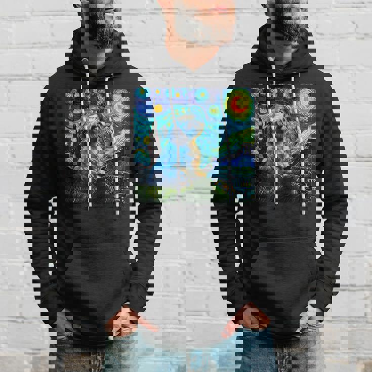 シーズー 面白いtシャツ 犬 ゴッホ 星月夜 かわいい メンズ 子供 おもしろ 服 グッズ ネタ パーカー 彼への贈り物