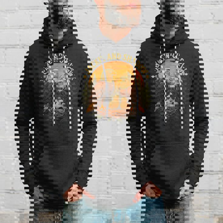 ジャッキーとシャドウ ハクトウワシビンテージ野生動物 自然 パーカー 彼への贈り物