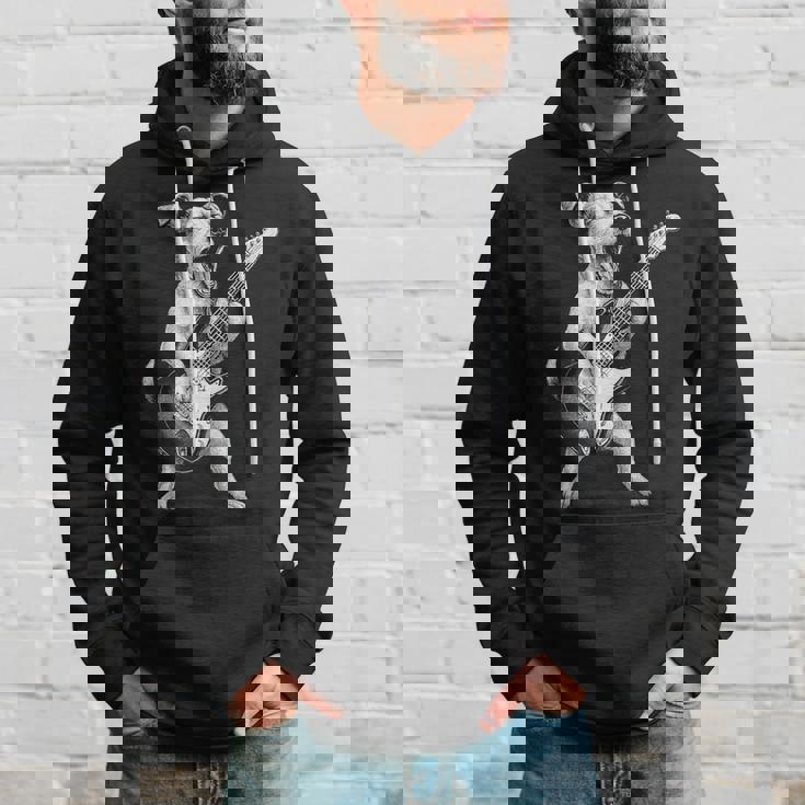 ジャック・ラッセル・テリア ギターを弾く ロックミュージック 犬好き パーカー 彼への贈り物