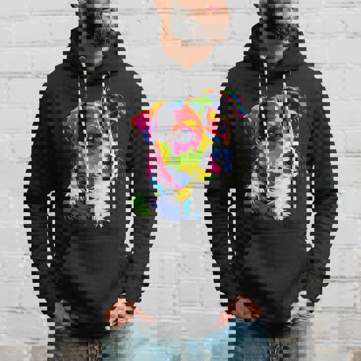 ジャック・ラッセル・テリア ブライトカラー ポップアート 愛犬家 パーカー 彼への贈り物