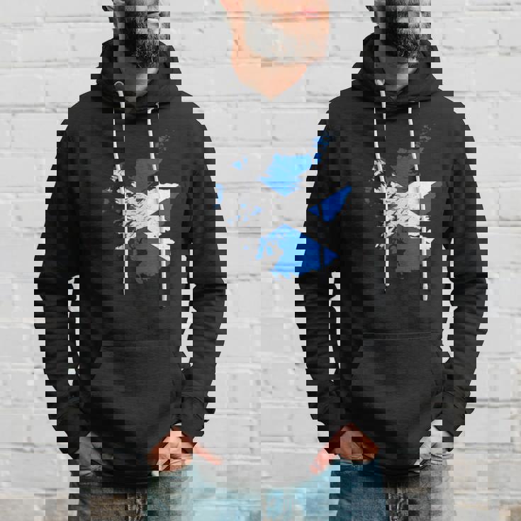 スコットランドの地図と旗の胸のロゴ スコットランドのお土産 パーカー 彼への贈り物