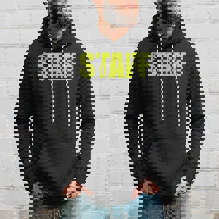 スタッフ社員 イベントスタッフ表裏 黄文字 パーカー 彼への贈り物