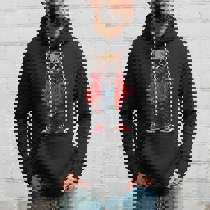 ストリートウェア ヒップホップ ラップ ラッパー ベア クール アーバン グラフィック パーカー 彼への贈り物