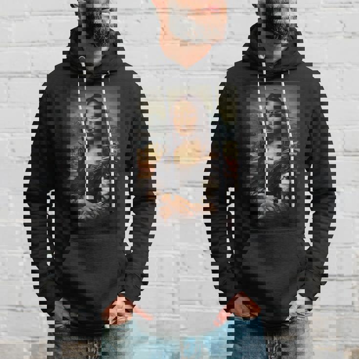 スノーシュー 猫 モナリザ 絵画 アート ママ お父さん パーカー 彼への贈り物