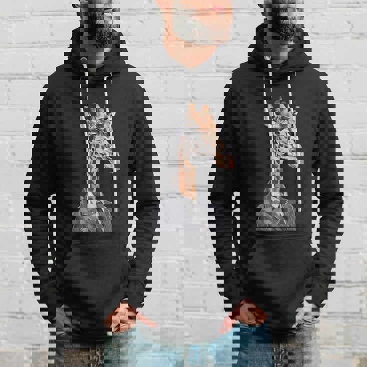 スーツ姿の面白いキリン パーカー 彼への贈り物