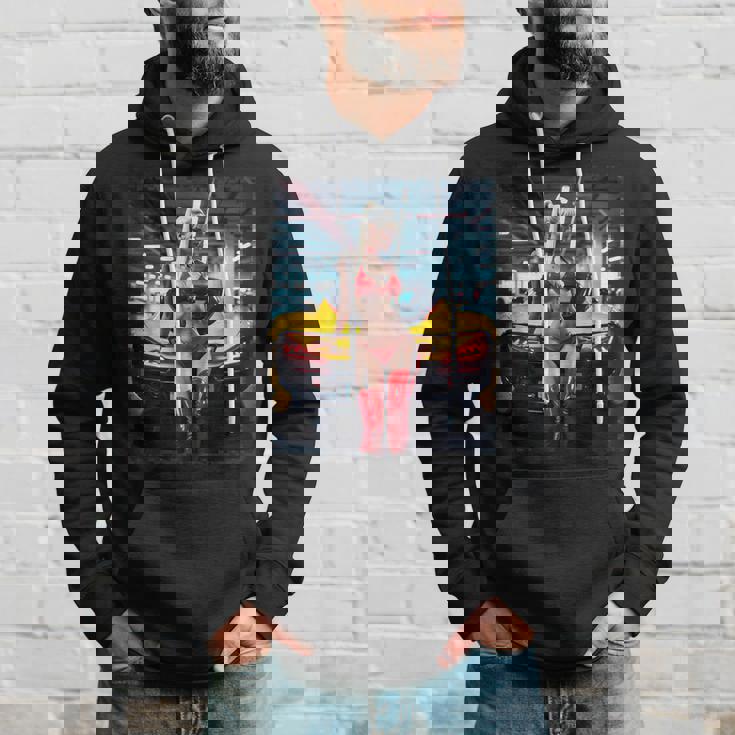 セクシーガールグラフィックtシャツ セクシーブロンドビキニモデル&車 パーカー 彼への贈り物