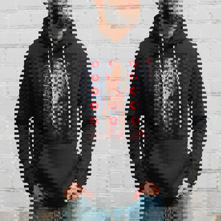 セクシーガールグラフィックtシャツ 赤いビキニを着たブロンドゴーゴーダンサー パーカー 彼への贈り物