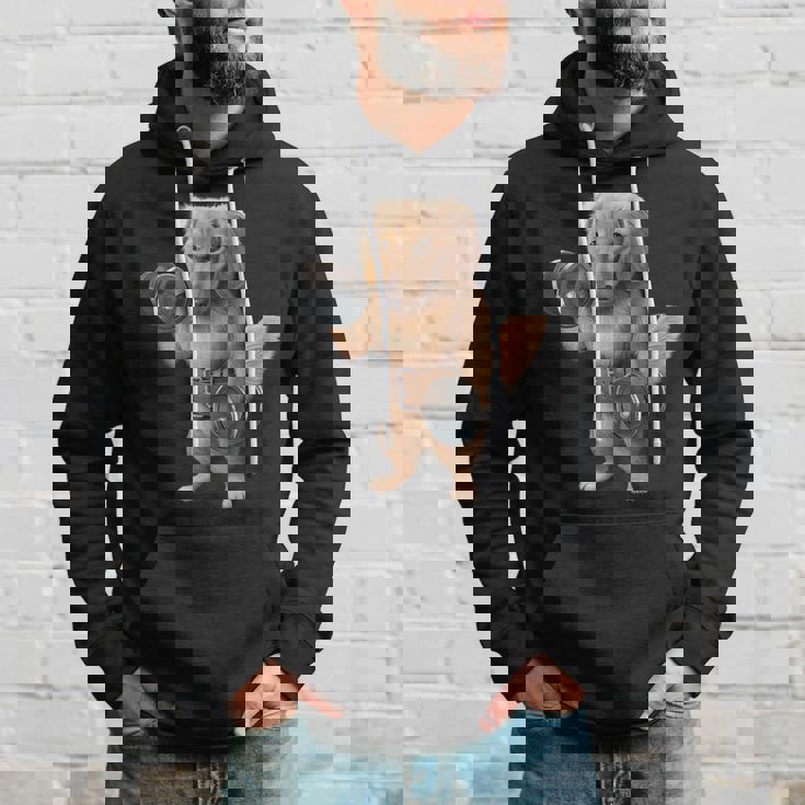 ダックスフンド 犬の筋肉トレーニング ダンベル付き フィットネスジム パーカー 彼への贈り物