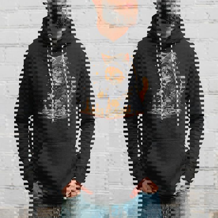 チェス メンズ レディース キッズ 猫 チェスプレイヤー パーカー 彼への贈り物