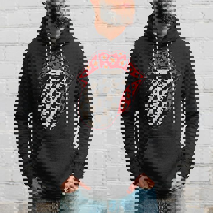 チェック 舌 赤 ヒョウ 唇 レース パーカー 彼への贈り物