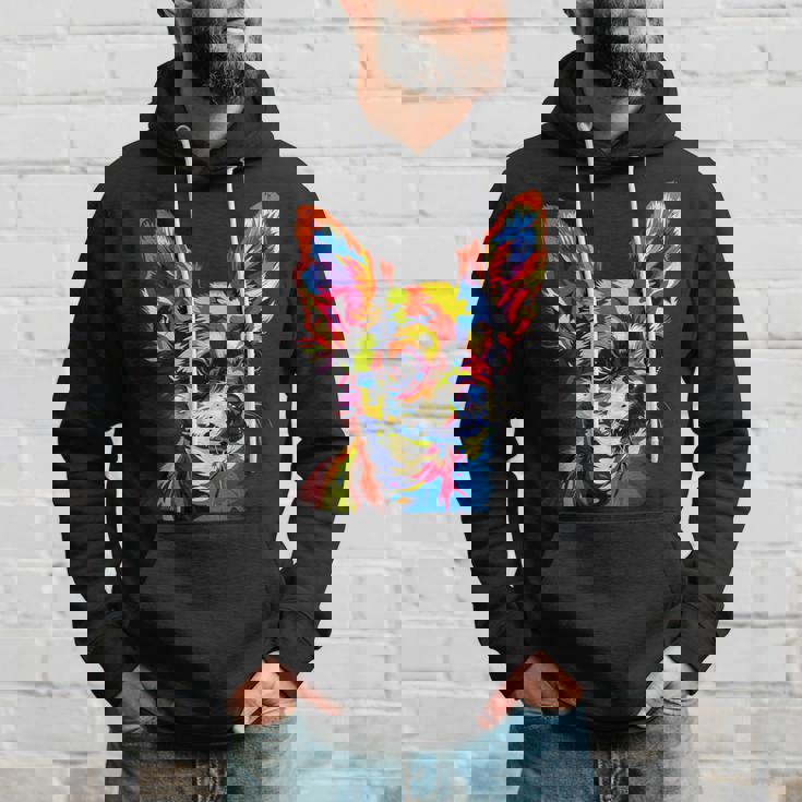 チワワ カラフル カラー ポップアート ラブ ちっちゃかわいいチワワ パーカー 彼への贈り物