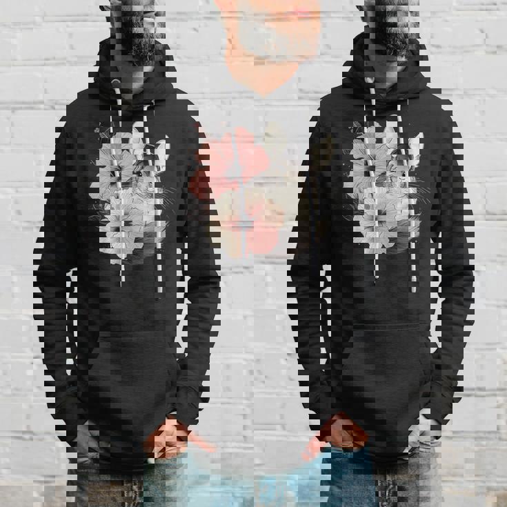 チンチラ ハイビスカス ブルーム ハーモニー フローラル チンチララバーズ パーカー 彼への贈り物