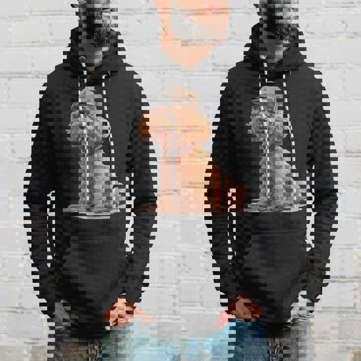 トイプードル 水彩 犬 野球帽 パーカー 彼への贈り物