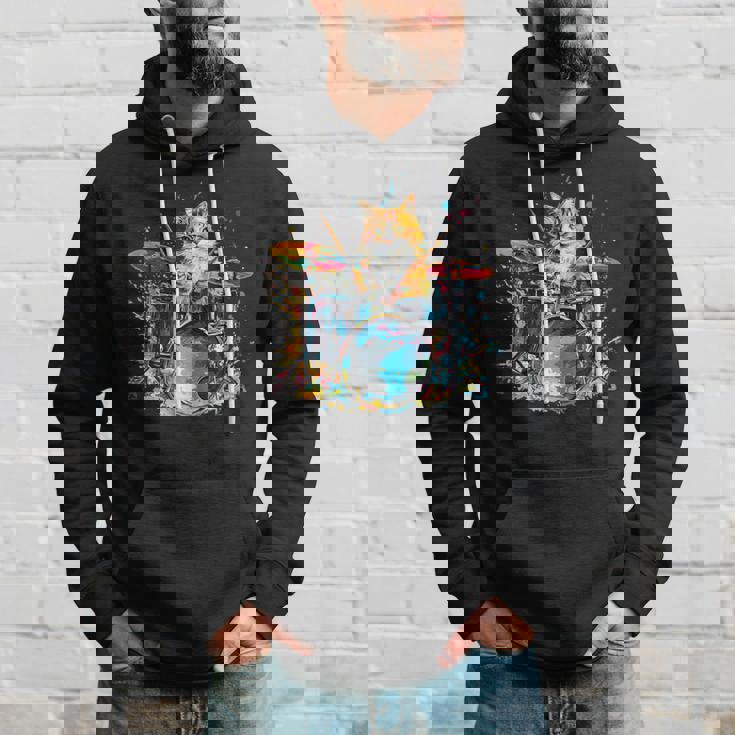 ドラマーの猫猫とドラム パーカー 彼への贈り物