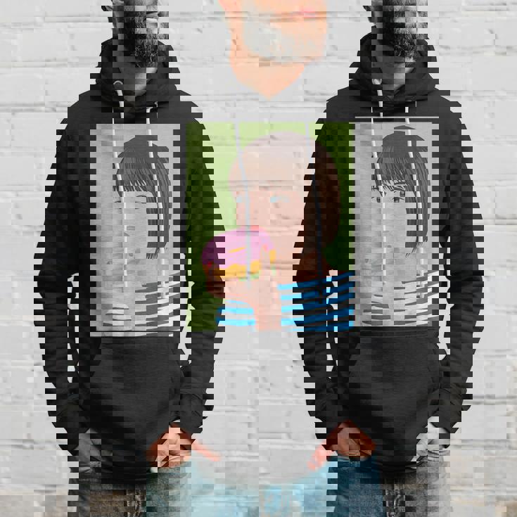 ドーナツショップ ポップアート ポートレート ロジックロックスター キュート ドーナツ ガールフレンド ドーナツ パーカー 彼への贈り物