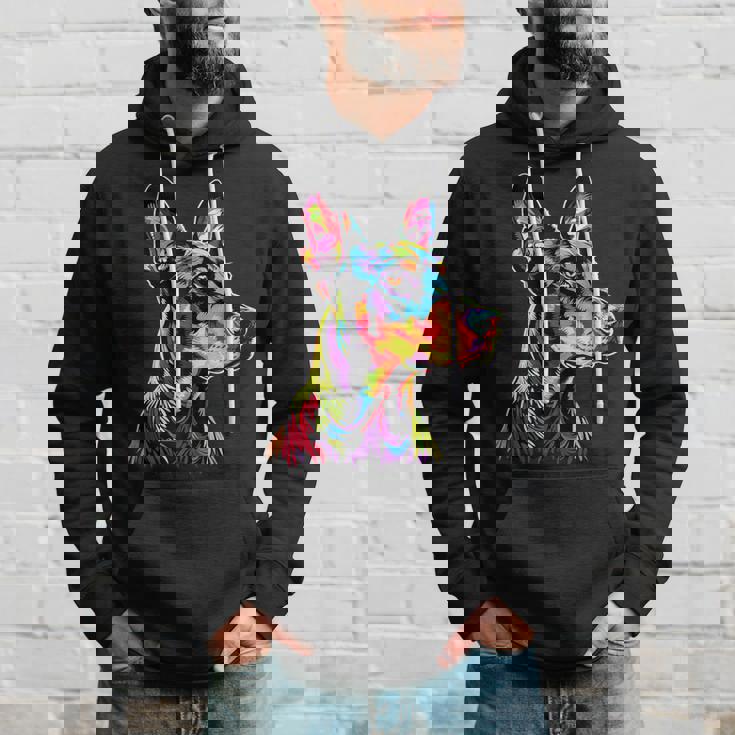 ドーベルマン ドッグ カラフル ポップアート 犬 誇り ドーベルマン パーカー 彼への贈り物