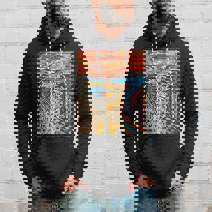 ニャンコの叫び 面白いtシャツ 猫 ムンクの叫び パロディ ネコ メンズ 子供 おもしろ 服 おもしろグッズ ネタ パーカー 彼への贈り物