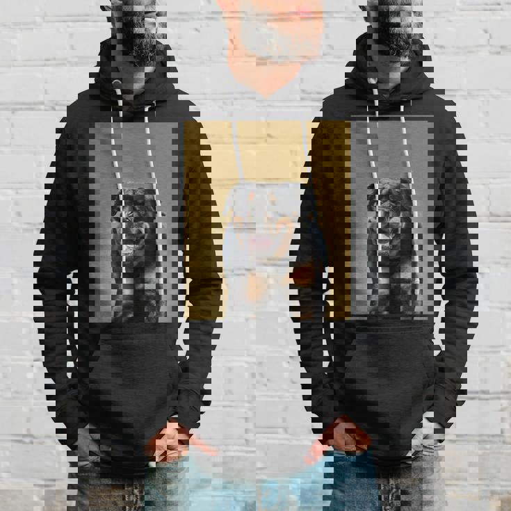 ハッピーロットワイラー犬自撮りポートレート パーカー 彼への贈り物