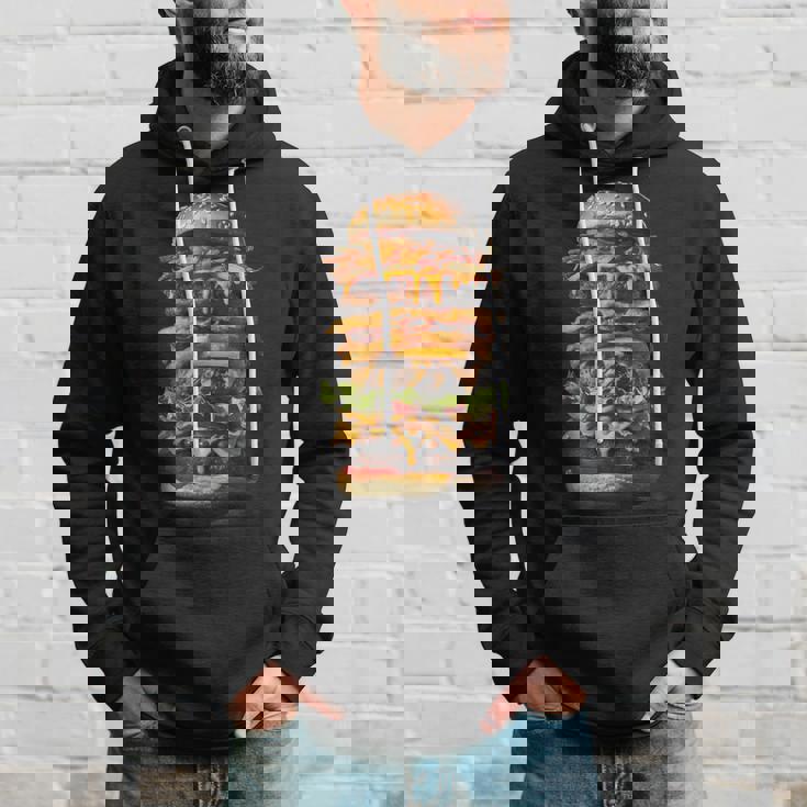 ハンバーガー チーズバーガー ファーストフード愛好家 食通 ギフト パーカー 彼への贈り物