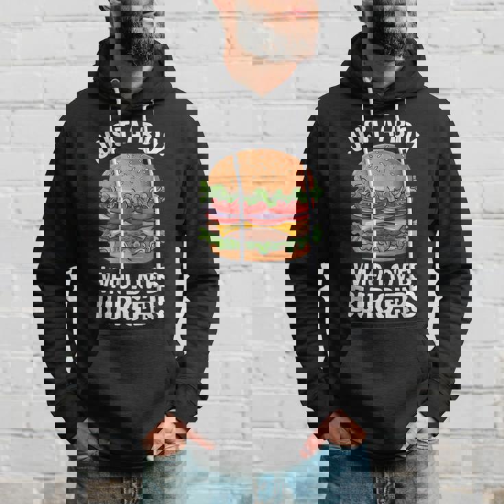 ハンバーガーが大好きな少年 おもしろハンバーガー好き パーカー 彼への贈り物