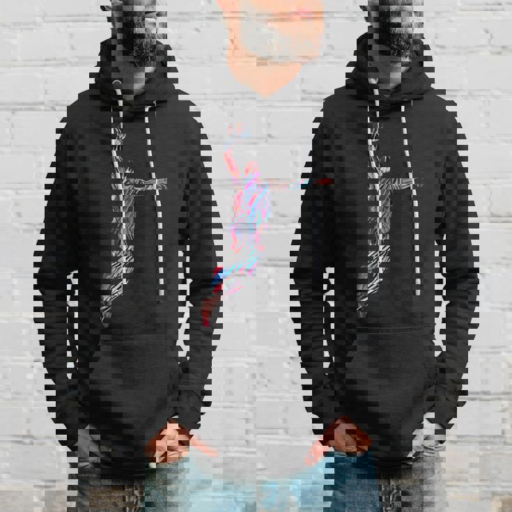 バスケットボール 選手 スラム ダンク 赤 フラクタル 抽象芸術 スポーツ パーカー 彼への贈り物