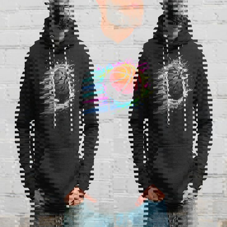 バスケットボール選手 カラフル タイダイ カラーアート スポーツ愛好家 パーカー 彼への贈り物